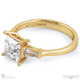 baguette princess cut 3 stone natural diamond engagement ring yellow gold with 9k yellow gold metal and princess shape diamond