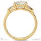 baguette princess cut 3 stone natural diamond engagement ring yellow gold with 9k yellow gold metal and princess shape diamond