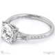 trilogy round lab grown diamond engagement ring platinum with baguette side lab grown diamonds with platinum metal and round shape diamond
