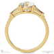 trilogy round natural diamond engagement ring yellow gold with baguette side natural diamonds with 18k yellow gold metal and round shape diamond