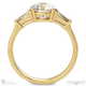 baguette round cut 3 stone natural diamond engagement ring yellow gold with 18k yellow gold metal and round shape diamond