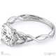 round 4 claw ornate celtic natural diamond engagement ring white gold with 9k white gold metal and round shape diamond