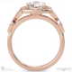 cushion leaf halo ring rose gold with 9k rose gold metal and cushion shape diamond