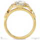 cushion leaf halo lab grown diamond engagement ring yellow gold with 9k yellow gold metal and cushion shape diamond