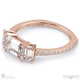 emerald cut 3 natural diamond trilogy engagement ring rose gold with 9k rose gold metal and emerald shape diamond