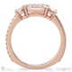 emerald cut 3 natural diamond trilogy engagement ring rose gold with 9k rose gold metal and emerald shape diamond
