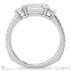 emerald cut 3 natural diamond trilogy engagement ring platinum with platinum metal and emerald shape diamond