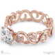 filigree twist natural diamond engagement ring rose gold with 18k rose gold metal and round shape diamond