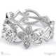 four claw solitaire filigree natural diamond engagement ring white gold with 18k white gold metal and round shape diamond