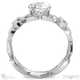 four claw solitaire filigree natural diamond engagement ring white gold with 18k white gold metal and round shape diamond
