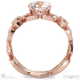 four claw solitaire filigree lab grown diamond engagement ring rose gold with 18k rose gold metal and round shape diamond