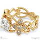 four claw solitaire filigree natural diamond engagement ring yellow gold with 18k yellow gold metal and round shape diamond