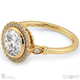 floral tube set natural diamond halo engagement ring yellow gold with 9k yellow gold metal and round shape diamond