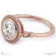 floral tube set lab grown diamond halo engagement ring rose gold with 18k rose gold metal and round shape diamond