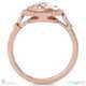 floral tube set lab grown diamond halo engagement ring rose gold with 18k rose gold metal and round shape diamond