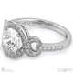 halo crossover infinity engagement ring platinum with platinum metal and round shape diamond