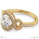 halo crossover infinity engagement ring yellow gold with 9k yellow gold metal and round shape diamond