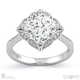 Moissanite Paisley Cushion Halo Engagement Ring White Gold