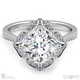Moissanite Paisley Cushion Halo Engagement Ring White Gold