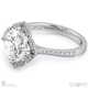 Moissanite Paisley Cushion Halo Engagement Ring White Gold