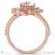 the petal heart halo lab grown diamond engagement ring rose gold with 18k rose gold metal and round shape diamond