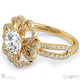 the petal heart halo natural diamond engagement ring yellow gold with 9k yellow gold metal and round shape diamond