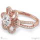 heart halo split band natural diamond engagement ring rose gold with 9k rose gold metal and round shape diamond