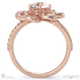 heart halo split band natural diamond engagement ring rose gold with 9k rose gold metal and round shape diamond