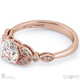 solitaire 4 claw filigree natural diamond engagement ring rose gold with 9k rose gold metal and round shape diamond