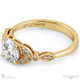 solitaire 4 claw filigree lab grown diamond engagement ring yellow gold with 9k yellow gold metal and round shape diamond