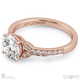 leaf pave milgrain natural diamond engagement ring rose gold with 9k rose gold metal and round shape diamond