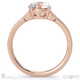 leaf pave milgrain natural diamond engagement ring rose gold with 9k rose gold metal and round shape diamond