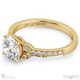 leaf pave milgrain lab grown diamond engagement ring yellow gold with 9k yellow gold metal and round shape diamond