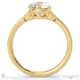 leaf pave milgrain lab grown diamond engagement ring yellow gold with 9k yellow gold metal and round shape diamond