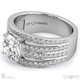 Multi Row Pave Setting Split Band Round Natural Diamond Engagement Ring White Gold