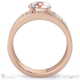 multi row pave setting split band round lab grown diamond engagement ring rose gold with 18k rose gold metal and round shape diamond