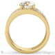 multi row pave setting split band round lab grown diamond engagement ring yellow gold with 9k yellow gold metal and round shape diamond