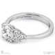 multi stone cluster engagement ring white gold with 9k white gold metal and round shape diamond
