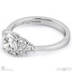 multi stone cluster engagement ring platinum with platinum metal and round shape diamond