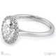 oval halo pave setting natural diamond engagement ring platinum with platinum metal and oval shape diamond