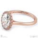 oval halo pave setting lab grown diamond engagement ring rose gold with 18k rose gold metal and oval shape diamond