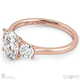 trilogy oval lab grown diamond engagement ring rose gold with 9k rose gold metal and oval shape diamond
