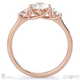 trilogy oval lab grown diamond engagement ring rose gold with 9k rose gold metal and oval shape diamond