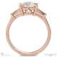 baguette princess trilogy lab grown diamond engagement ring rose gold with 9k rose gold metal and princess shape diamond