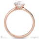 round natural diamond straight 4-claw setting engagement ring rose gold with 18k rose gold metal and round shape diamond