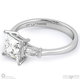baguette princess cut 3 stone natural diamond engagement ring white gold with 9k white gold metal and princess shape diamond
