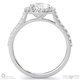 oval lab grown diamond halo cathedral lab grown diamond engagement ring white gold with pavé side diamonds with 18k white gold metal and oval shape diamond