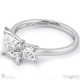 Princess Cut Trilogy Natural Diamond Engagement Ring White Gold