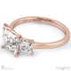 princess cut trilogy lab grown diamond engagement ring rose gold with 18k rose gold metal and princess shape diamond
