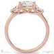 princess cut trilogy lab grown diamond engagement ring rose gold with 18k rose gold metal and princess shape diamond